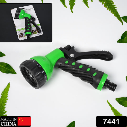 7441 Hose Nozzle Garden Hose Nozzle Hose Spray Nozzle With 8 Adjustable Patterns Front Trigger Hose Sprayer Heavy Duty Metal Water Hose Nozzle For Cleaning Watering Washing Bathing